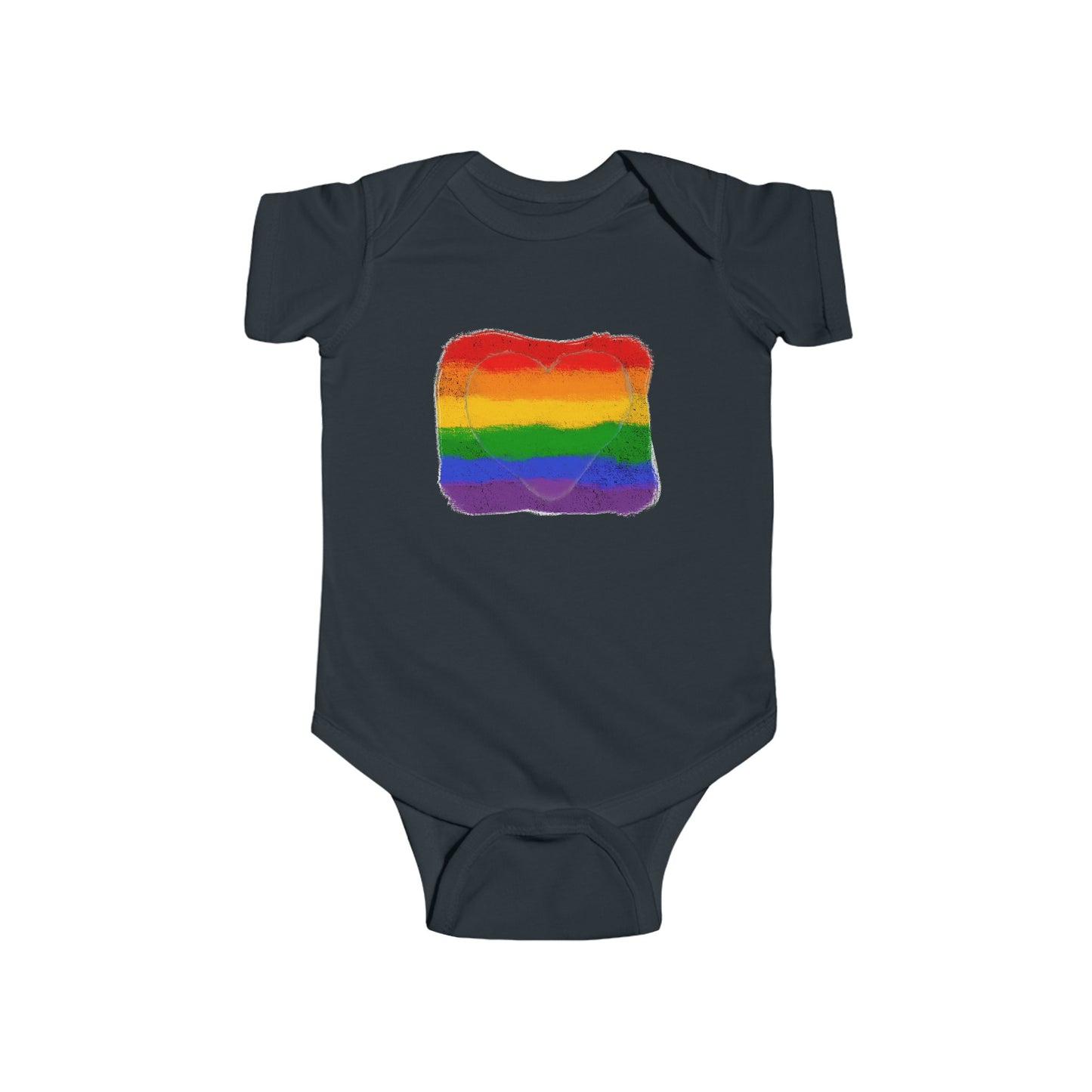 Heart -  Classic Pride Rainbow, Baby Onsie