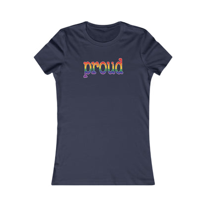 Proud - Pride Colours, Fitted T-Shirt